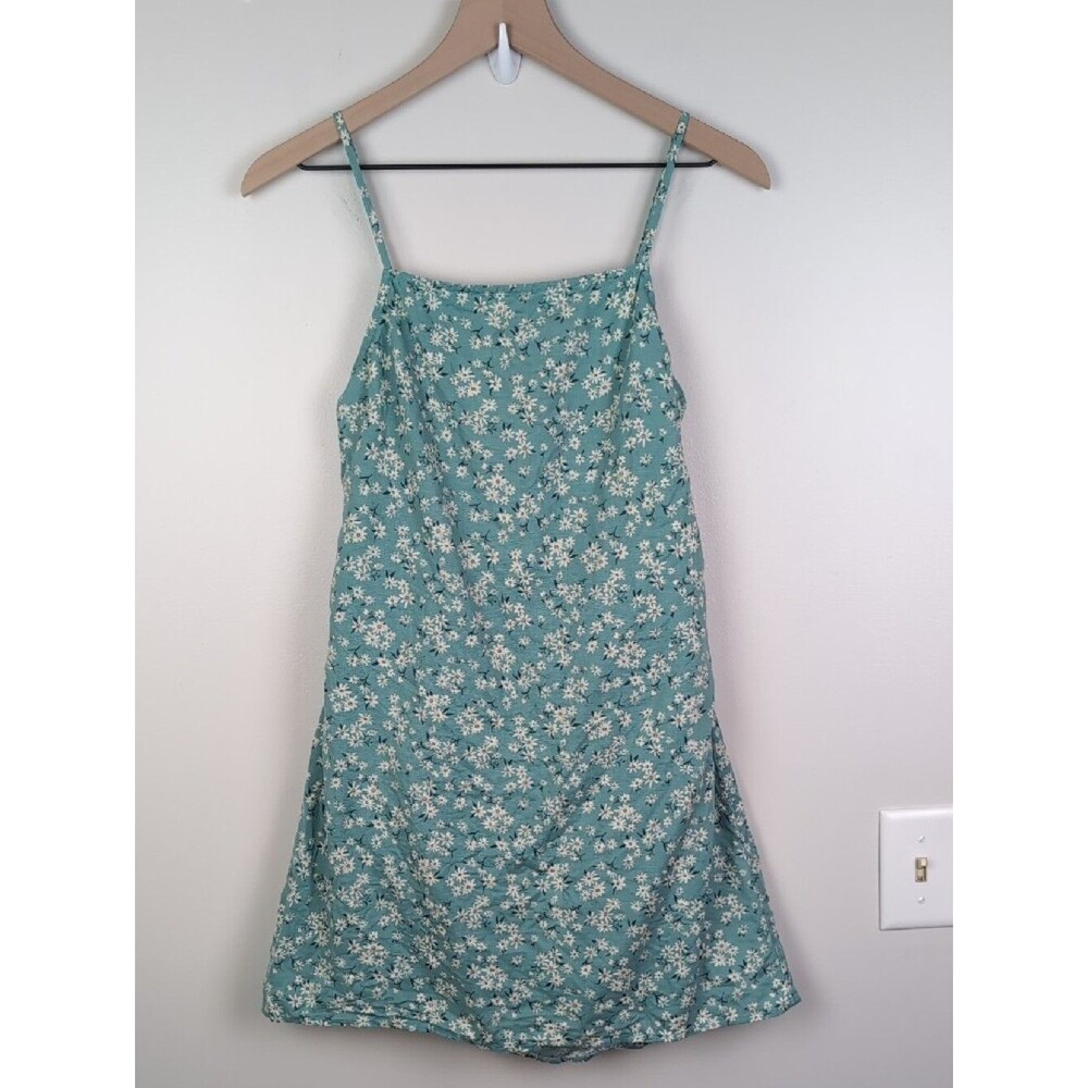 American Eagle | Linen Blend Floral Tie Back Mini Dress | Medium